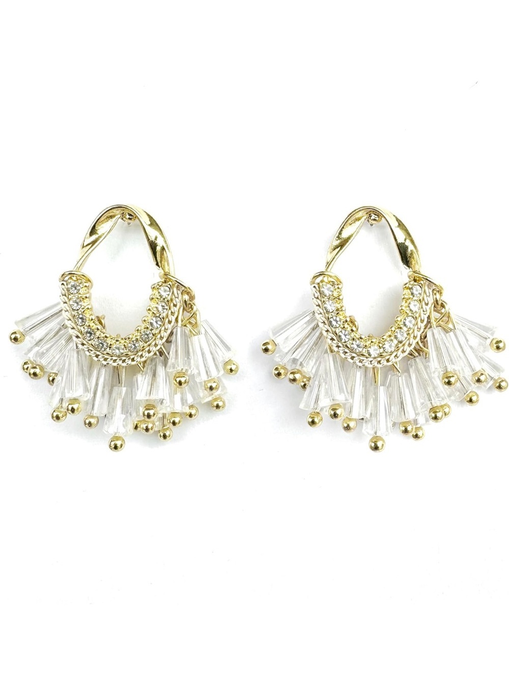 New! Crystal Fringe Hoop Earrings